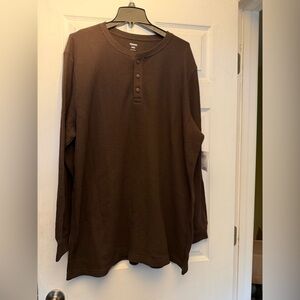 Kohl's Men's Long-Sleeve Waffle Henley Shirt - Brown